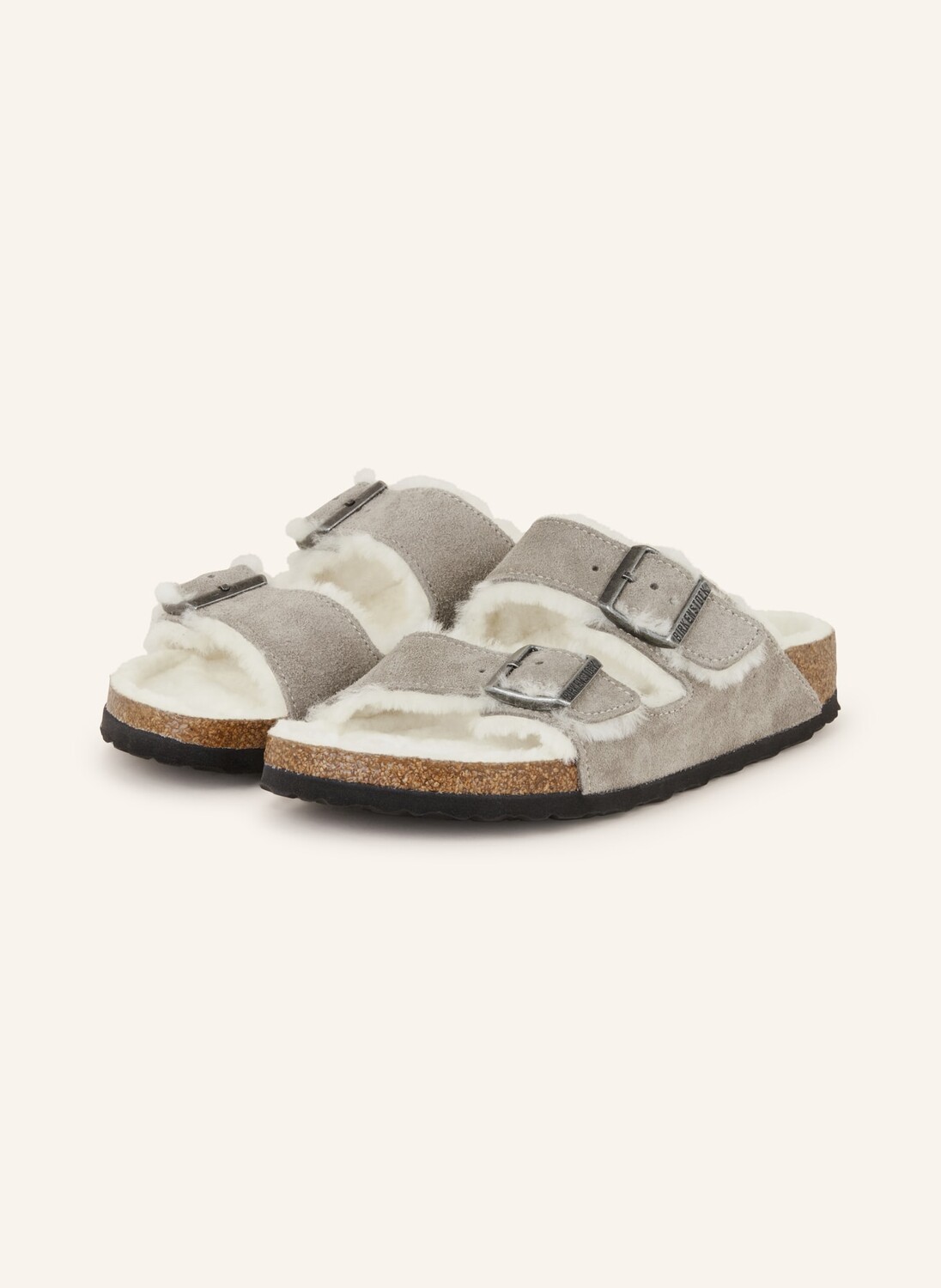 Мюли из овчины Arizona Birkenstock, серый
