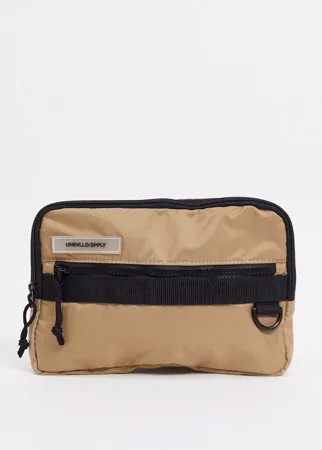 Светло-коричневая сумка на грудь с прорезиненной вставкой ASOS DESIGN-Коричневый цвет
