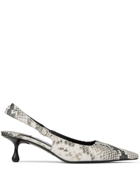 Jimmy Choo туфли-лодочки Amel 50 со змеиным принтом, белый