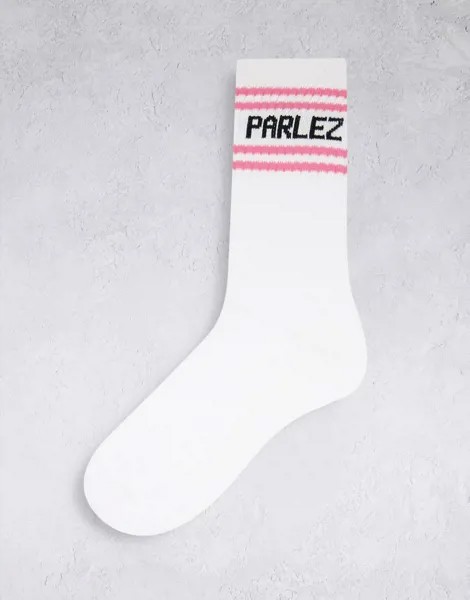 Белые носки с полосками розового цвета Parlez-Белый