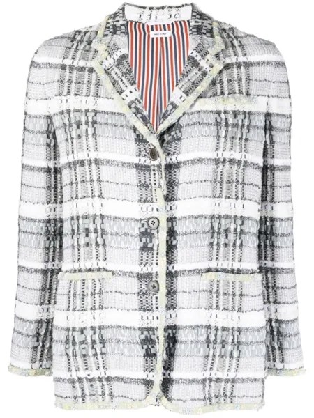 Thom Browne твидовый жакет, зеленый