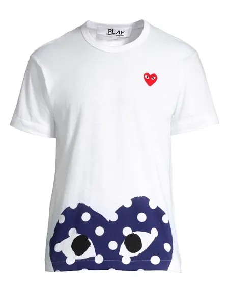 Футболка Half Polka Dot с рисунком Comme des Garçons PLAY, белый