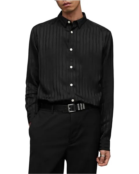Рубашка AllSaints Auriga Long Sleeve, цвет Astro Black