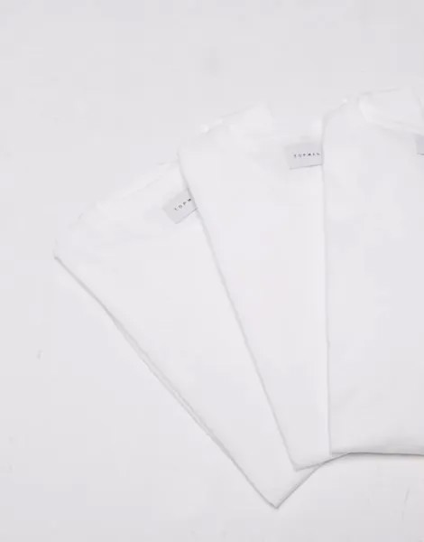 Комплект из 3 белых футболок Topman Classic Fit