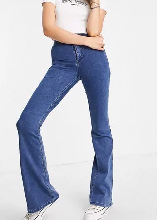 Синие расклешенные джинсы Topshop Tall Joni-Голубой