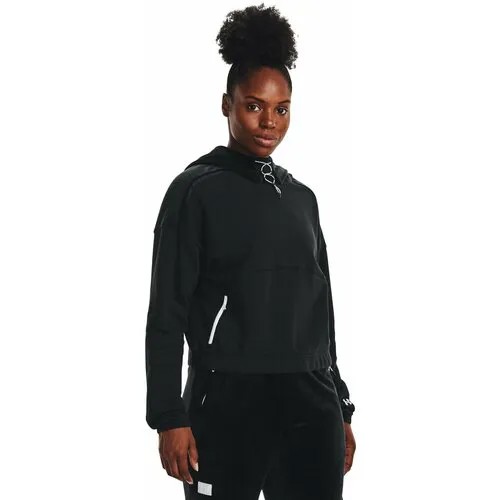 Худи Under Armour, силуэт свободный, размер XS, черный