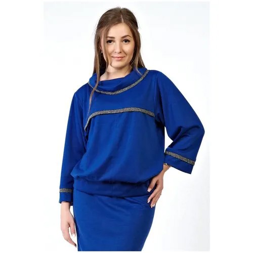 Блуза  Setty'S Collection, повседневный стиль, размер 48, синий