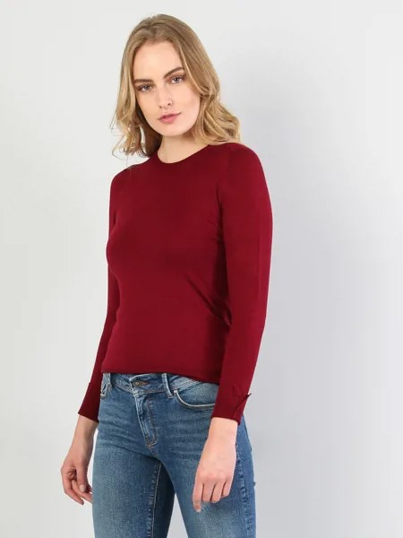 Лонгслив женский Colins CL1040210_q1.v1 бордовый XS