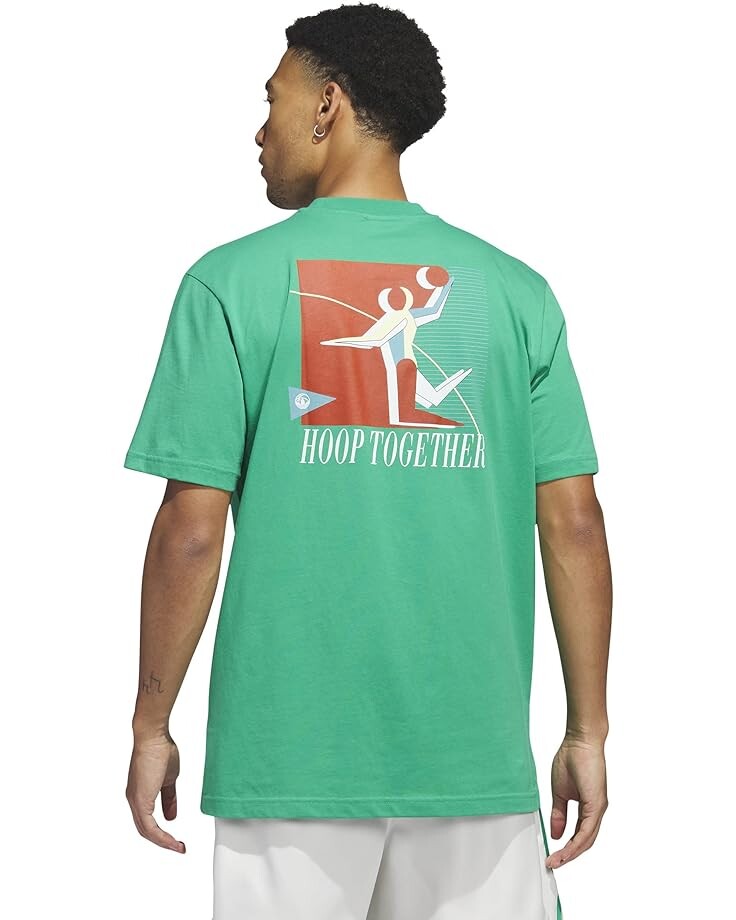 Футболка Adidas Hoop Prep Graphic Tee, цвет Court Green