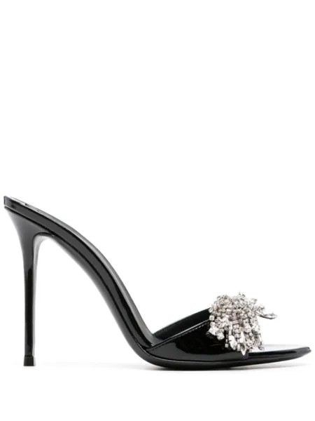 Giuseppe Zanotti лакированные мюли Sabry с кристаллами, черный