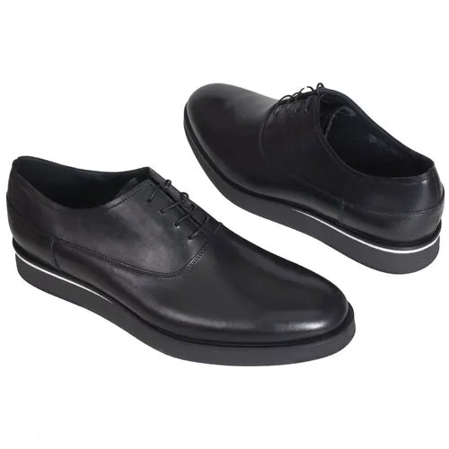 Кожаные мужские туфли черного цвета Conhpol C-7034-0800-00P09 czarny