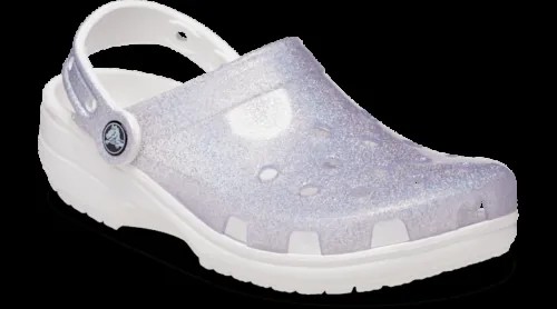 Мужская и женская обувь Crocs — классические полупрозрачные блестящие сабо, туфли без шнуровки