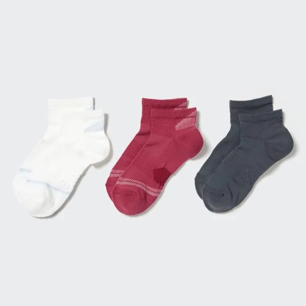 Спортивные носки до щиколотки (три пары) Uniqlo, кремовый