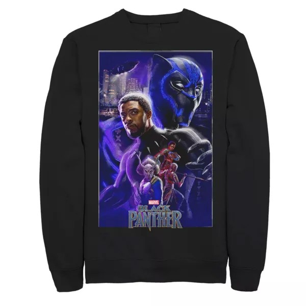 Мужская толстовка с плакатом и коллажем Marvel Black Panther