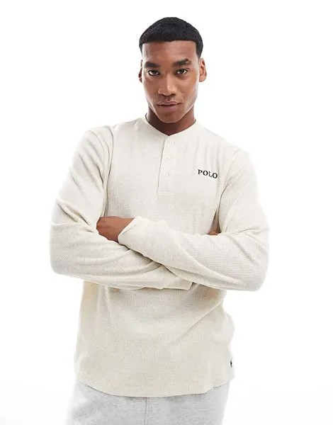Белая футболка с длинными рукавами и длинными рукавами Polo Ralph Lauren