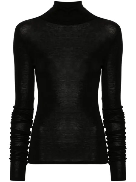 Elisabetta Franchi свитер с высоким воротником и логотипом, черный