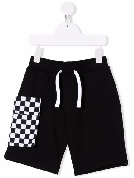 Yporqué check-print pocket track shorts