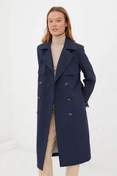 Тренч женский Finn Flare FBC11039 синий 2XL
