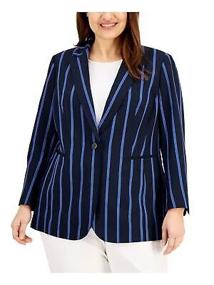 ANNE KLEIN Женский темно-синий пиджак с застежкой на пуговицы на подкладке для работы плюс 20W