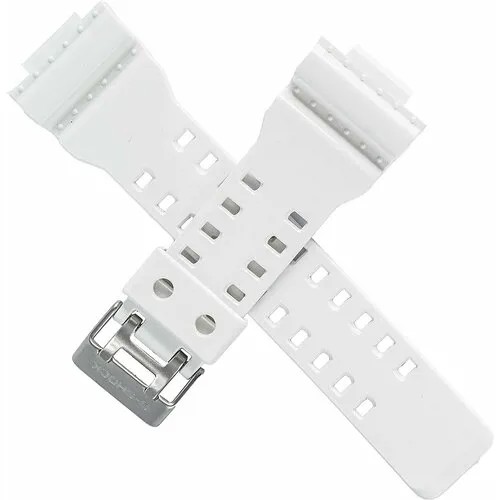 Ремешок CASIO, глянцевая фактура, застежка пряжка, водонепроницаемый, диаметр шпильки 2 мм., размер 16мм, белый