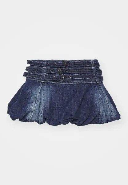 Юбка-баллон PUFF BALL SKIRT WITH BELT WAISTBAND DETAIL Jaded London, синий деним