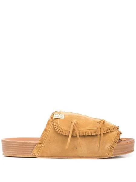 Visvim шлепанцы Christo с бахромой