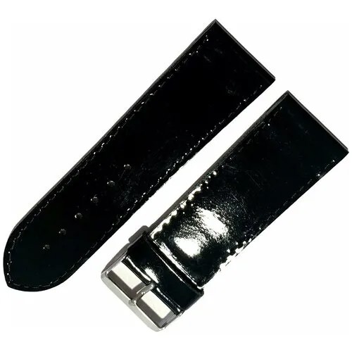 Ремешок для часов Straps мужской, 28 мм, натуральная кожа, черный