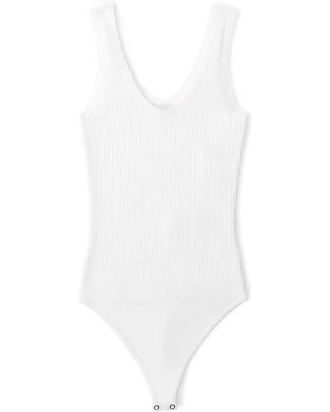 Боди Abercrombie & Fitch Ottoman U-Neck Bare Bodysuit, белый
