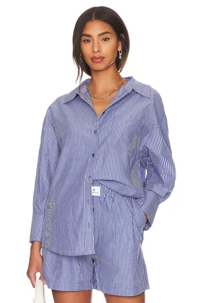 Рубашка ANINE BING Mika, цвет Blue & White Stripe