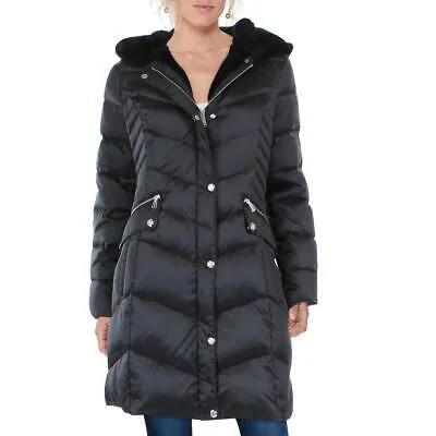 Laundry by Shelli Segal Womens Black Down Warm Parka Coat Outerwear L BHFO 5195