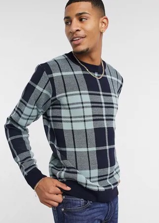 Синий джемпер в клетку Topman