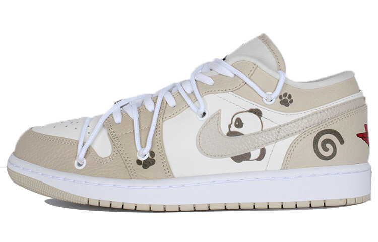 Кроссовки Air Jordan 1 Vintage Basketball Shoes Men Low-top Yellow/White, хаки