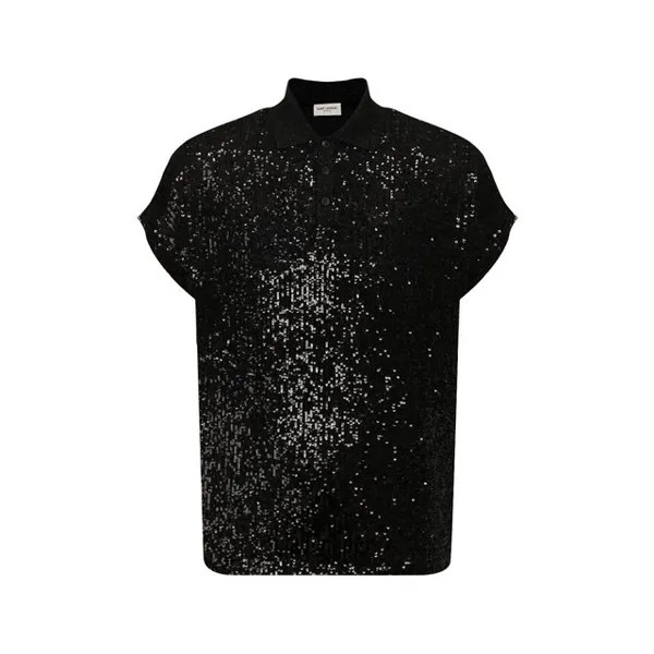 Поло с пайетками Saint Laurent