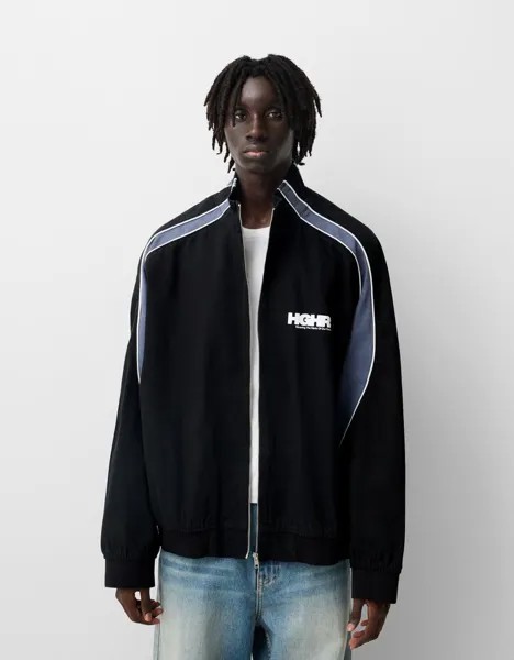 Спортивная джинсовая куртка Bershka, черный