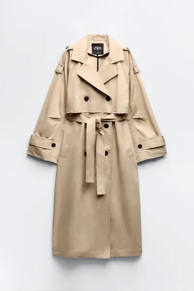 Тренч Zara Extra-long, бежевый