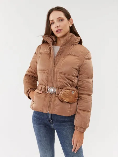 Пуховик стандартного кроя Guess, коричневый