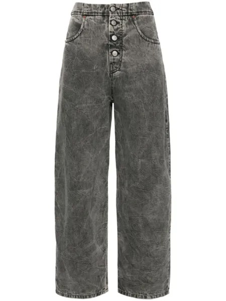 MM6 Maison Margiela джинсы бойфренды из хлопка с высокой посадкой, серый