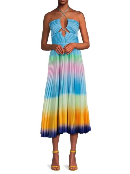 Платье миди Annita с эффектом омбре и плиссе Jonathan Simkhai, цвет Capri Ombre