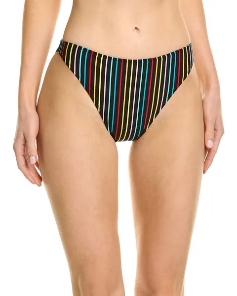 Низ бикини Elsa в однотонную полоску Solid & Striped, черный