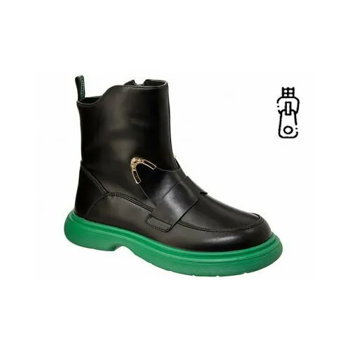 Ботинки KENKA, размер 32, черный, зеленый