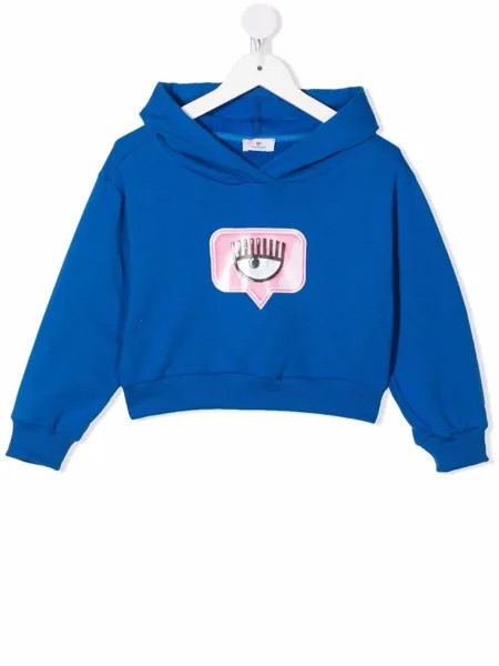 Chiara Ferragni Kids укороченное худи с логотипом