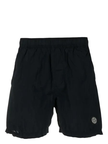 Stone Island плавки-шорты с вышитым логотипом, синий
