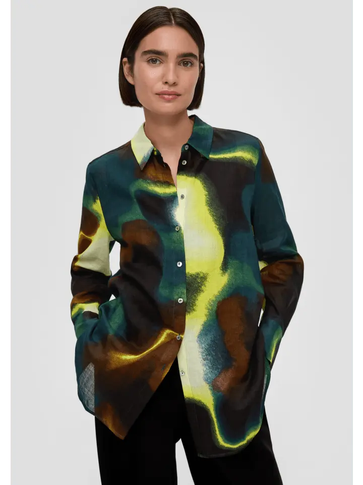 Блуза sOliver BLACK LABEL langarm, черный