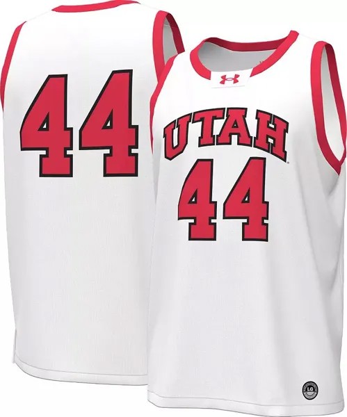 Мужская белая баскетбольная майка Under Armour Utah Utes № 44, реплика