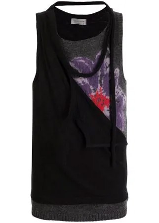 Yohji Yamamoto contrast-panel vest top