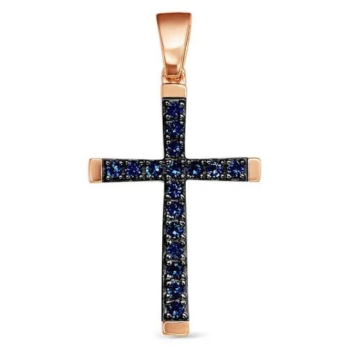Подвеска Vesna jewelry, красное золото, 585 проба, родирование, сапфир