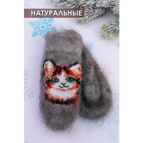 Варежки , размер 6-8, белый