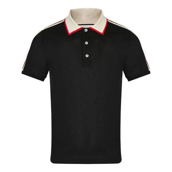 Футболка GUCCI Striped Logo Short-sleeved Polo Shirt Black, черный
