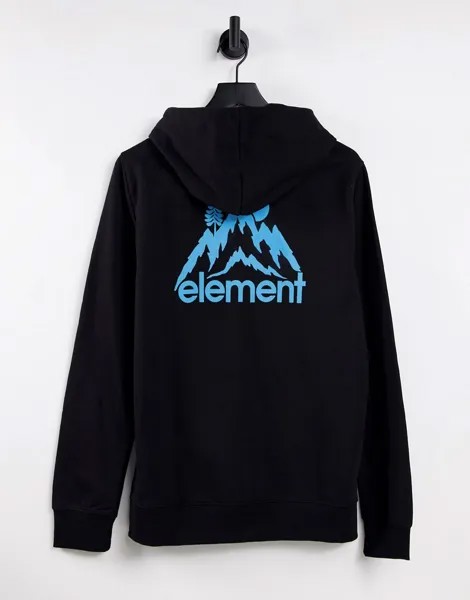 Черный худи на молнии с принтом на спине Element Goletta-Черный цвет