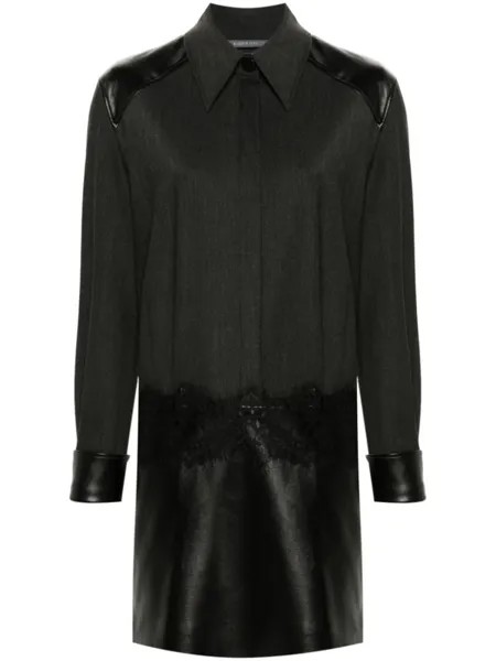 Alberta Ferretti платье-рубашка с панелями, серый